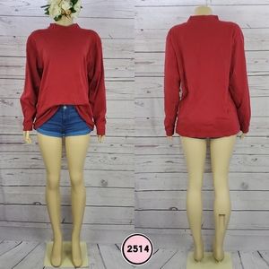 croft & barrow large stretch red mock neck shirt ( 5 for $20 )